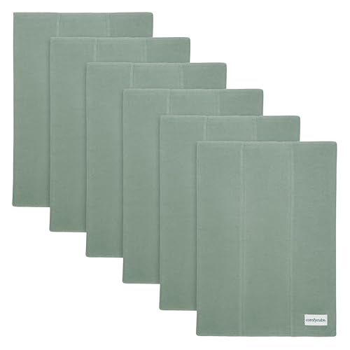 Image of Comfy Cubs Baby Burp Cloths Set (Pack of 6) - Large, 6-Layer, Ultra Absorbent 100% Cotton for Infant Spit-Up, Drool, and Messes - Soft, Gentle, Thoughtful New Born Baby Gifts, Fern