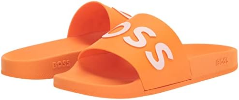 BOSS Men's Big Logo Slide Sandals, Sun Orange, 8 | Image 6
