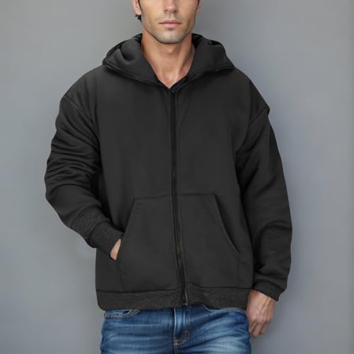 Streetwear Fleece Hoodies for Men with Mask,Thermal Winter Double Hat Hooded Sweatshirt Outdoor Sports Jacket Outwear4