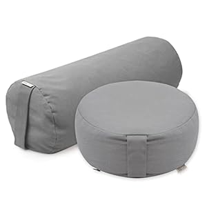 Yogistar Ananda Yoga-Set Grau (Bolster + Kissen)