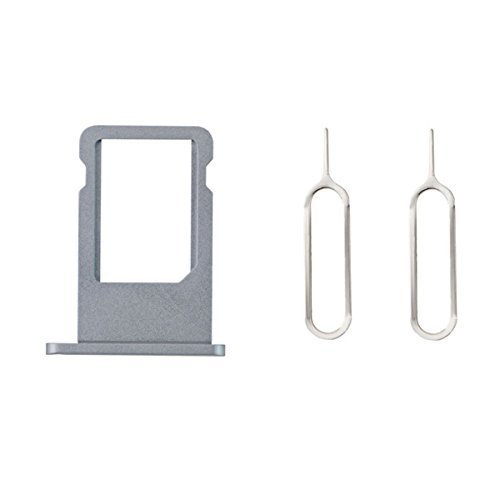 MobofixSim Card Tray Holder Socket + 2 Eject Pins for iPhone 6 Plus Gray
