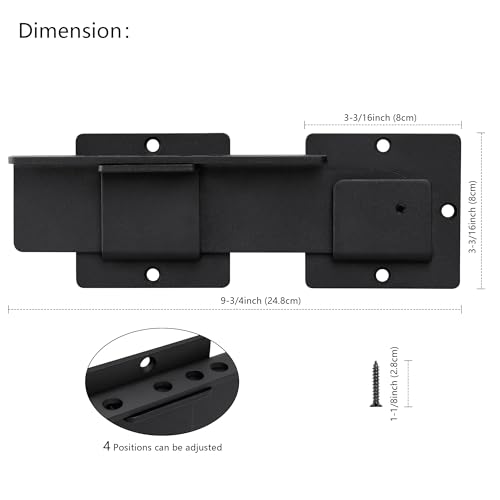 9" Flip Gate Latch Lock with 4 Padlock Holes, 4mm Extra Heavy Duty Carbon Steel Adjustable Door Latch for Sliding/Swing Gates, Outdoor Wooden Fence, Barn, Shed, Garage, Yard, Double Gate