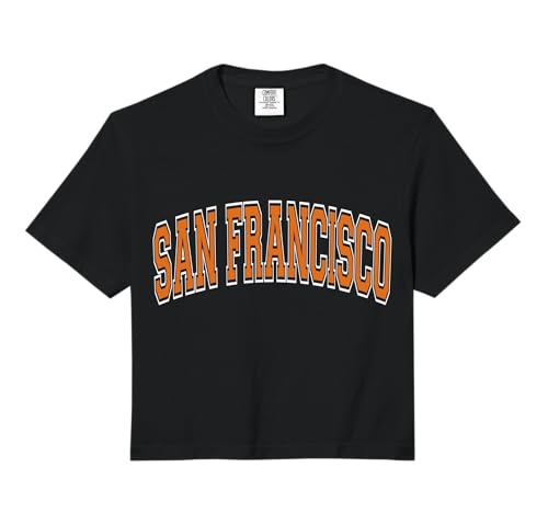 San Francisco Arched Orange Text Comfort Colors Crop Top