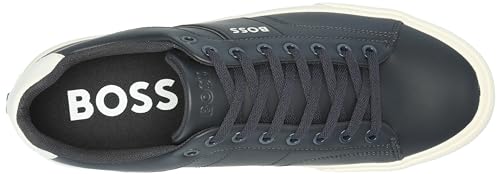 Image of BOSS Men's Aiden Logo Block Leather Low Top Sneakers | Casual Shoes