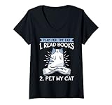 Photo Gallery donna gatti e libri piano per il giorno 1. leggere i libri 2. pet my cat maglietta con collo a v Photo Gallery donna gatti e libri piano per il giorno 1. leggere i libri 2. pet my cat maglietta con collo a v