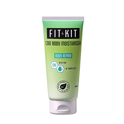 FitKit Post Exercise Body Moisturiser - Post Workout Body Lotion for Men and Women - Skincare to Help Muscle Pain Relief, Tissue Repair, Sauna Oils to Aid Relaxation & Sleep - Body Repair, 200ml
