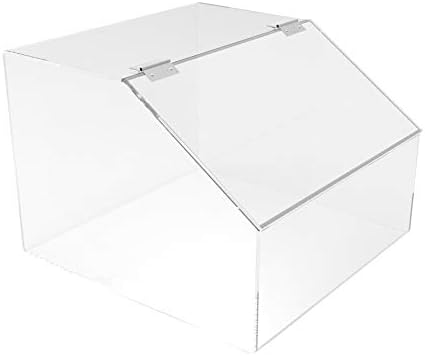 Miniatura 4 de FixtureDisplays 12 x 8.5 x 12 Plaxiglass Candy Bin Dispensador de caramelos de acrílico transparente transparente con tapa 100871-NF