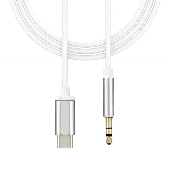 1Goal 3.5mm Male to Type-C Male Audio AUX Cable for Car, Laptop, Speaker, Android Phones 1.5m(White) (B0D11HX2RB) Amazon Price History, Amazon Price Tracker