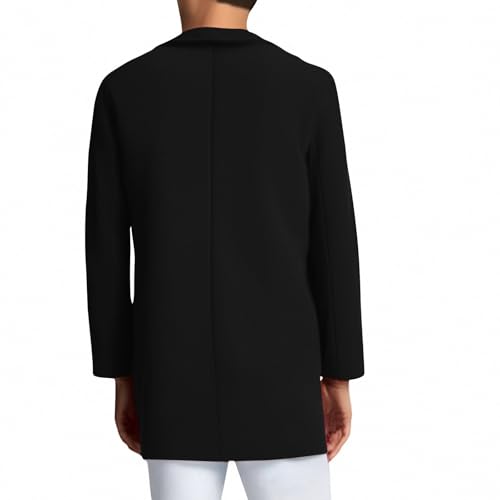 Dgoopd Mens Trench Coat Mid Length Wool Blend Coat Double Breasted Pea Coat Notch Lapel Jacket Dress Casual Winter Overcoat2