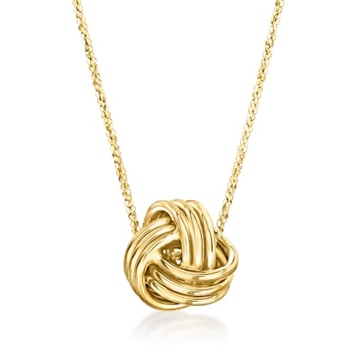 Ross-Simons Italian 10kt Yellow Gold Love Knot Necklace. 16 inches