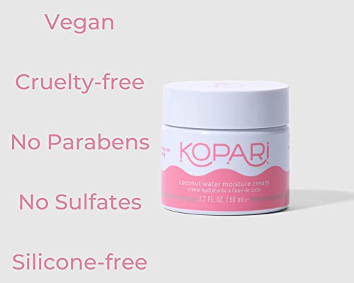 Kopari Peptide Glow Hydrating Moisturizer Face Cream | Hyaluronic Acid All Natural Vegan Coconut Lightweight Cream for Everday Use For Smooth Skin, Combats Fine Lines and Wrinkles | Cruelty Free 1.7oz