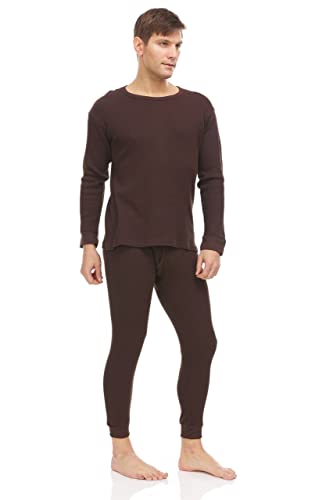 BILLIONHATS 6 Pack of 2pc Thermal Sets for Men, Base Layer Long Johns Underwear, Top & Bottom, Cotton, Solid Colors2