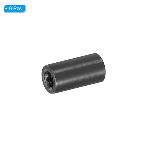 PATIKIL 6pcs M3 Metal Threaded Standoff Spacer Nuts, Round Aluminum Spacers Female Coupling Screws, 1/8" ID x 3/16" OD, Black, (12mm L) - Image 3