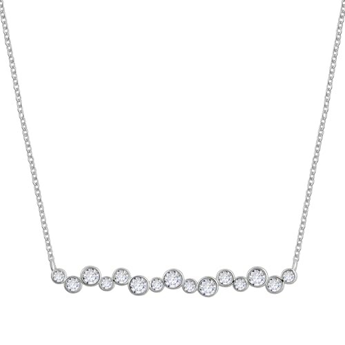 RADLEY Womens Silver Plated Stone Set Bar Pendant Necklace