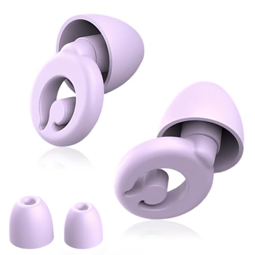 Ear Plugs for Sleep, 1 Pair Soft Silicone Loop Earplugs Noise Cancelling Sleep Ear Plugs Reusable Earplugs for Light Sleepers