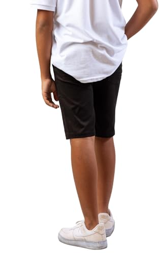 Bermuda Shorts Jeans Sarja Infantil Menino 8 a 16 Anos (BR, Idade, 14 Anos, PRETO)