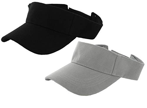 Zacharias Unisex Cotton Visors Tennis Cap Pack of 2 Black & Light...