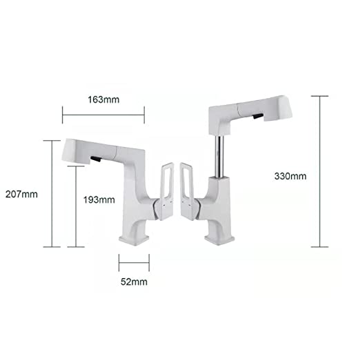 Robinet de lavabo en laiton massif noir avec douchette flexible