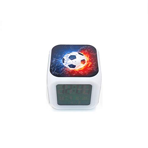 Egs New Soccer Ball Football Digital Alarm Clock Black Desk Table Led Alarm Clock Creative Personalized Multifunctional Battery Alarm Clock Special Toy Gift For Unisex Kids Adults #TOP2
