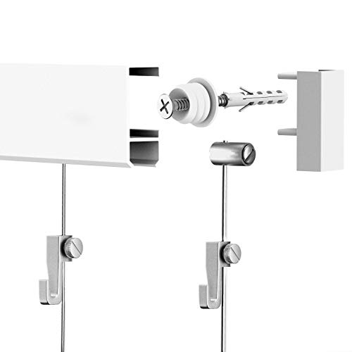 10m Bilderschienen Galerieschienen Slider - Set 10 Meter weiß Bilderleisten