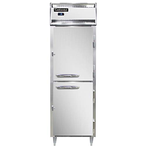 Continental Refrigerator DL1F-SA-PT-HD Designer Line Single Section Pass-Thru Freezer, Stainless Exterior & Half-Height Doors