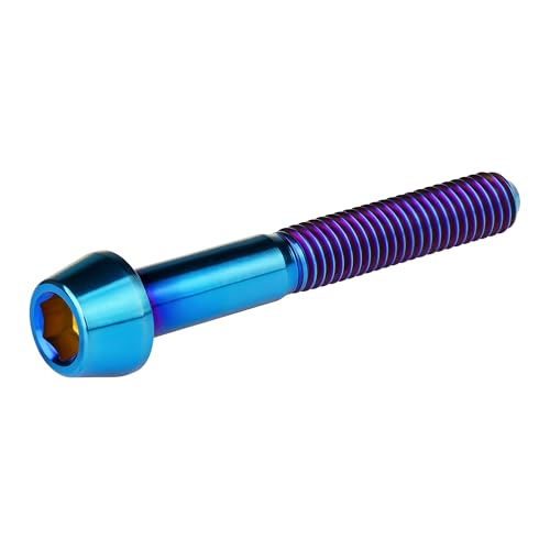 Image of Titanium Ti Bolt M5x9 16 18 20 25 30 35 40 45 50 55 60mm Tapered Head Screws Pack of 4 (M5x40mm, Burnt Blue)