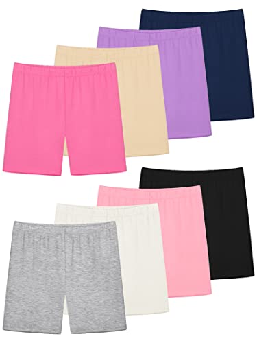 Poroka 8 Pack Girls Bike Shorts Dance Shorts Thick Modal Shorts Breathable Safe Active Shorts 8 Color (4-5T) #TOP15