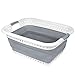 Produktbild Edaygo Wäschekorb Waschkorb 37 Liter, Faltbar Platzsparend, aus Kunststoff, Grau-Weiß, Maße Aufgeklappt ca. 60, 9 x 45,4 x 26,7 cm (H x B x T)