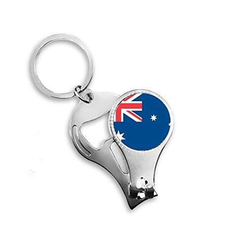 Australia National Flag Oceania Country Nail Nipper Ring Key Chain Bottle Opener Clipper