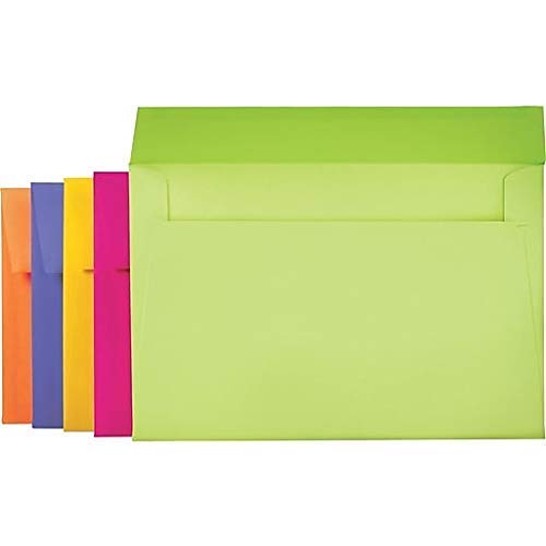 1Intheoffice A9 Greeting Card Envelopes 5.75 X 8.75, Envelopes For Invitation, Assorted Colored Envelopes, 5 3/4" X 8 3/4", 50/Box #TOP5