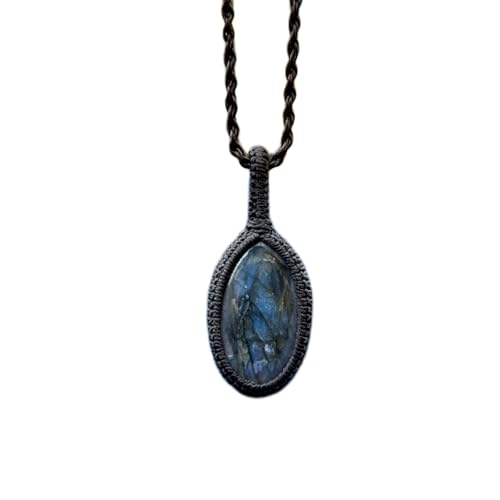 Collier pendentif ovale en chrysocolle naturelle fait main lk_sgmp_0432