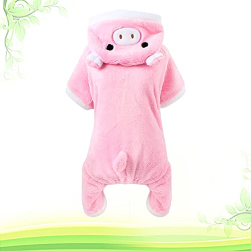 Pijama para perros pequeños de coral rosa con diseño de cerdito miniatura 2