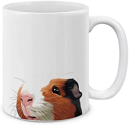 MUGBREW Cute Animal Black White Brown Guinea Pig Ceramic Coffee Mug Tea Cup, 11 OZ
