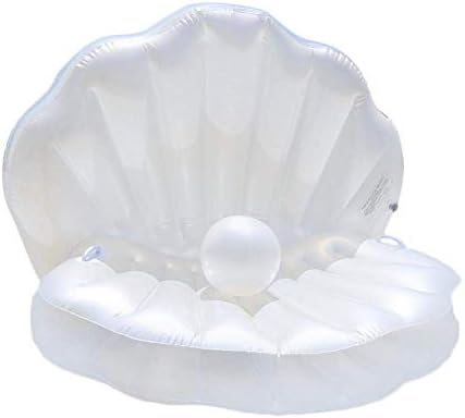 ha·ihe Shell Shape Swimming Inflatable Pool Float, Water Bed Lounge Chair Cushion Float Floating Row Swim Ring Inflatable Hammock Pool Beach Toy for Adults