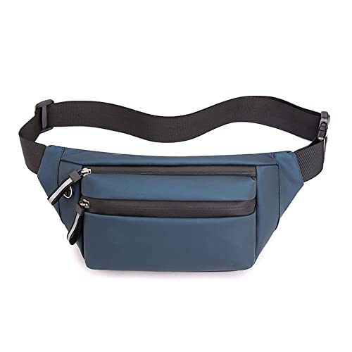 AUGEN Fanny Pack for Men Women, Crossbody Waist Bag Pack, Belt Bag for Travel Walking Running Hiking Cycling, Easy Carry Any Phone, Wallet - Splash Proof (Blue)
