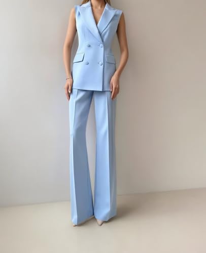 Formal Suit for Women Peak Lapel Womens Suit 3 Piece Set Double Breasted Blazer Vest Pants Suits for Women Dressy2