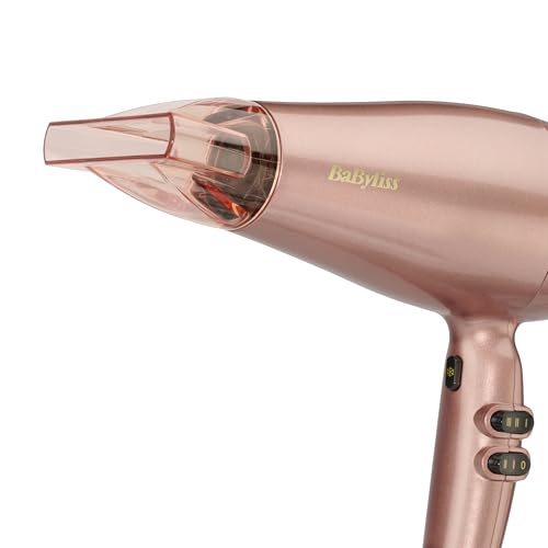 BaByliss Secado de Pelo Rose Gold - Secado Profesional iónico de 2100W, Secado ligero, Secado de cabello, Secado rápido con cerámica, 3 ajustes de calor y 2 velocidades, Oro rosado, 5336PE - imagen 7