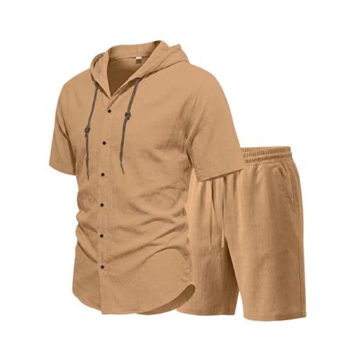 Ensemble homme sweat à capuche et short d'été décontracté jaune S contre la chaleur