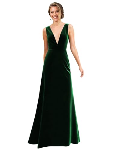 Elegant Velvet Bridesmaid Dress Simple V Neck Formal Dresses 2025 A Line Wedding Guest Dress XOD0518