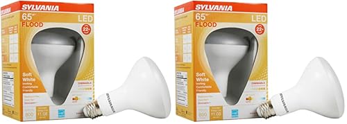 Image of Sylvania Flood BR30 LED Light Bulb, 65W : 9W, Dimmable, 22 Year, 800 Lumens, 2700K, Soft White - 2 Pack (40460)