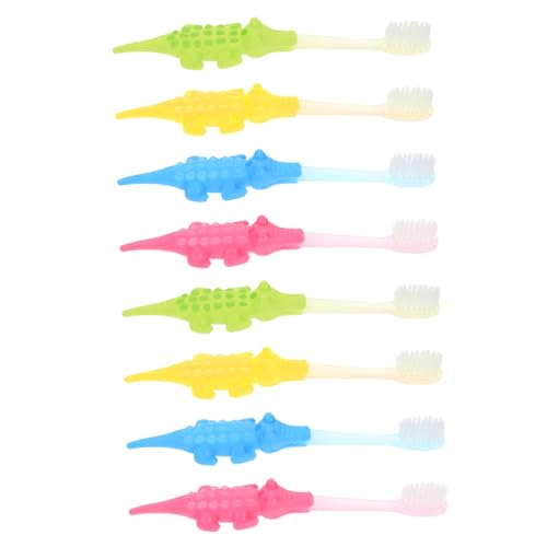 IWOWHERO 8 piezas Cepillo de Dientes Infantil con Cabezal Ergonómico y Cerdas Suaves para Portátil y Manual para Higiene Bucal y Enseñanza Bebés