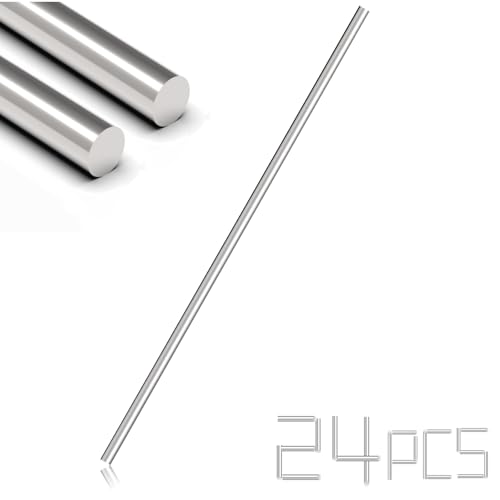 Image of 24 Pcs 3mm x 300mm 304 Stainless Steel Rod, Metal Shaft | Stainless Steel Smooth Rods for Industry, Metal Working Hobbies and DIY Craft