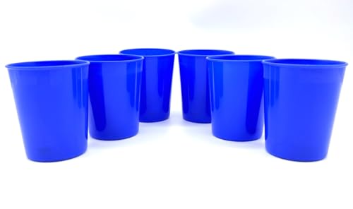 Kimmel Set di 6 bicchieri da 250 ml, in plastica, riutilizzabili, colore blu