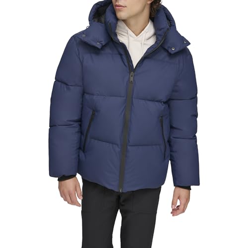 Image of DKNY Men's Quilted Tech Hooded Puffer