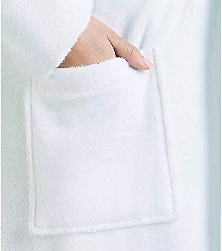 VINN Dunn Supersoft Unisex Terry Towelling Egyptian Cotton Dressing Gown Hotel Spa Bathrobe Highly Absorbent Women Man Towel Cosy Bath Wrap 400GSM White - Image 4