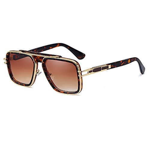 Image of Freckles Mark Trendy Retro Sunglasses for Men Women Stark Vintage Shades 70s Italian Fashion Square Metal Glasses