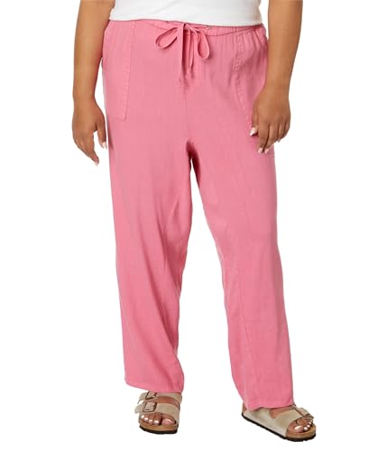 KUT from the Kloth Women's Plus Size Rosalie-Drawstring Pants with Porkchop Pockets in Dawn Pink