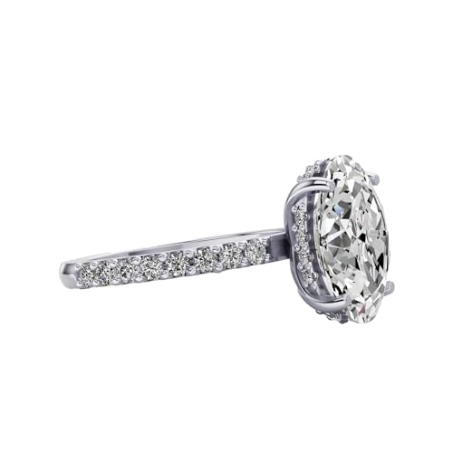 NANA Jewels 1.5-3CT Platinum Plated Sterling Silver Rings CZ Cubic Zirconia Oval Cushion Princess Asscher Cut Engagement Rings2