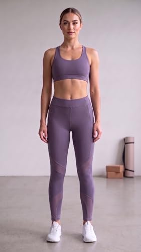 Image of Mehrang Stretchable Gym Pants for Women & Tights for Women Workout with Mesh Insert & Side Pockets