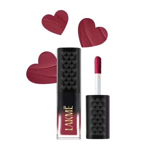 Image of Lakme Xtraordin-Airy Lip Mousse, Velvet Matte Finish, with air-light texture, enriched with cocoa butter for nourished & moisturised lips, Liquid Lipstick - Plum Punch (1.8g)